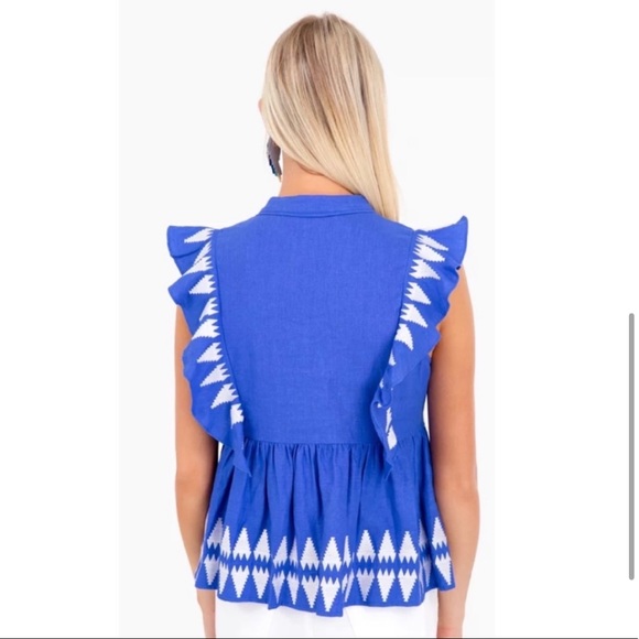 MARIE OLIVER Marine Becca Embroidered Ruffle Top - Picture 6 of 7